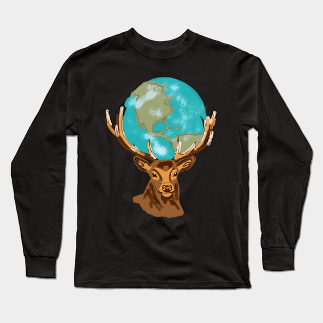 Dear Deer Long Sleeve T-Shirt by ckaya